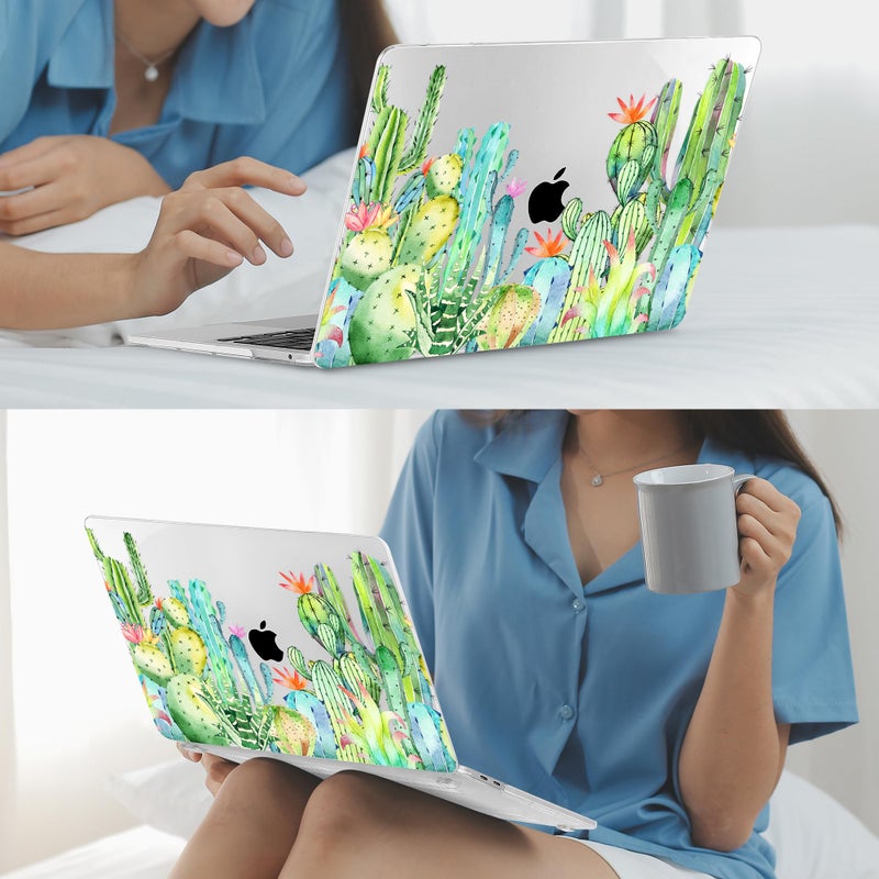 Mektron for MacBook Pro 13 inch Case 2022 2020 Release A2338 M2 M1 A2289 A2251, Printing Plastic Hard Shell Cover with Keyboard Skin for New MacBook Pro 13.3-inch Touch Bar,Watercolor Cactus - Image 5